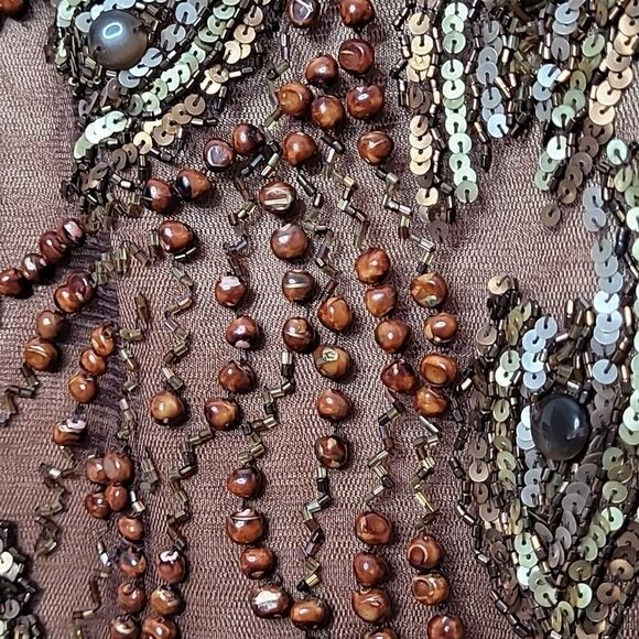 Sherry Haute Couture Beaded Sequin Mini Dress Size 6 - Picture 4 of 14
